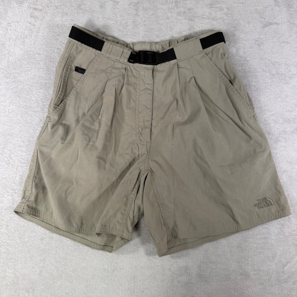 The North Face Womens Khaki Hiking Shorts Cordura Supplex Nylon Belted Size M